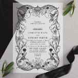 Black Ornate Floral Vintage Frame Wedding Vellum Invitations<br><div class="desc">Add timeless elegance to your wedding with these black ornate floral vintage frame wedding vellum invitations. Featuring a beautifully intricate floral border with vintage-inspired details, this design exudes sophistication and charm. The translucent vellum overlay enhances the luxurious and classic feel, making these invitations perfect for vintage, romantic, or formal wedding...</div>
