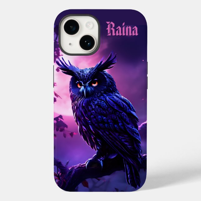 Black Owl at Midnight Case-Mate iPhone Case (Back)