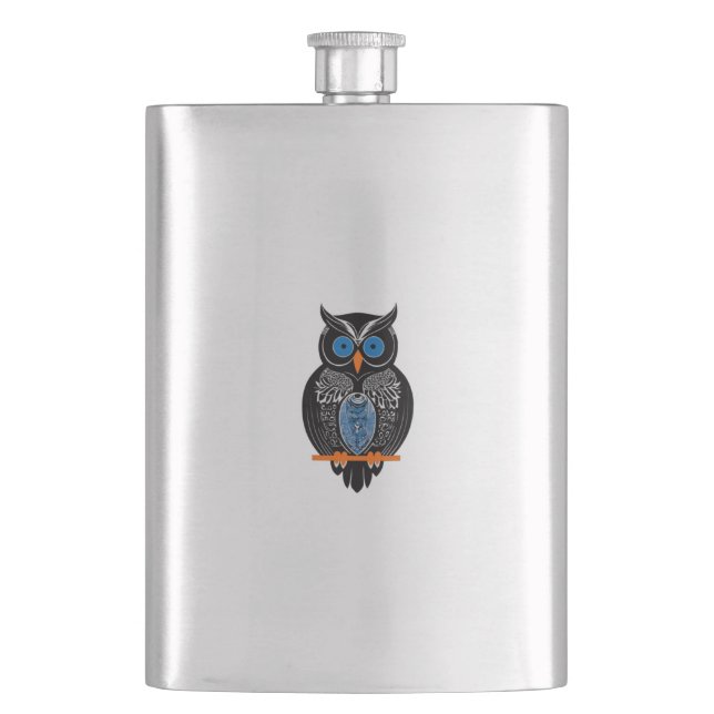 Black Owl Flask (Front)