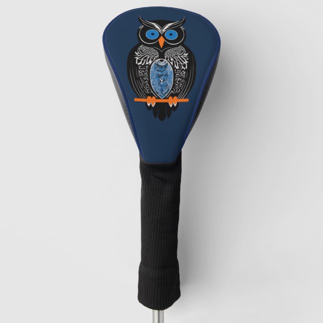 Black Owl Golf Head Cover (Front)