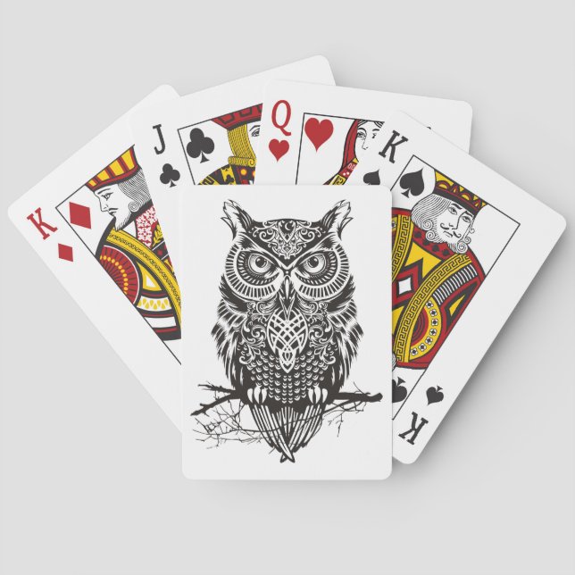 Black Owl Playing Cards (Back)