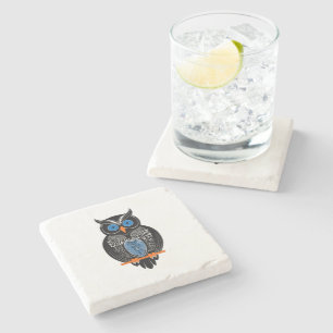 Black Owl Stone Coaster