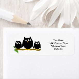 Black Owls Design Return Address