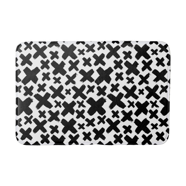 Black Paint Splash Pattern Bath Mat (Front)