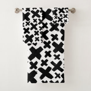 Black Paint Splash Pattern Bath Towel Set