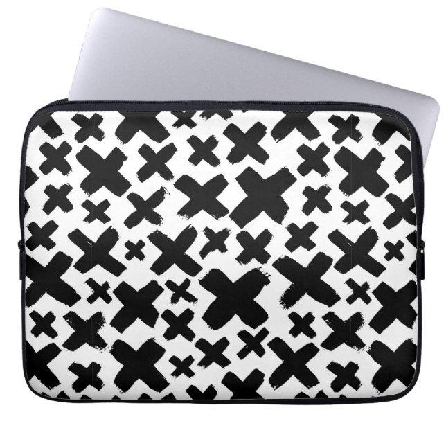 Black Paint Splash Pattern Laptop Sleeve (Front)
