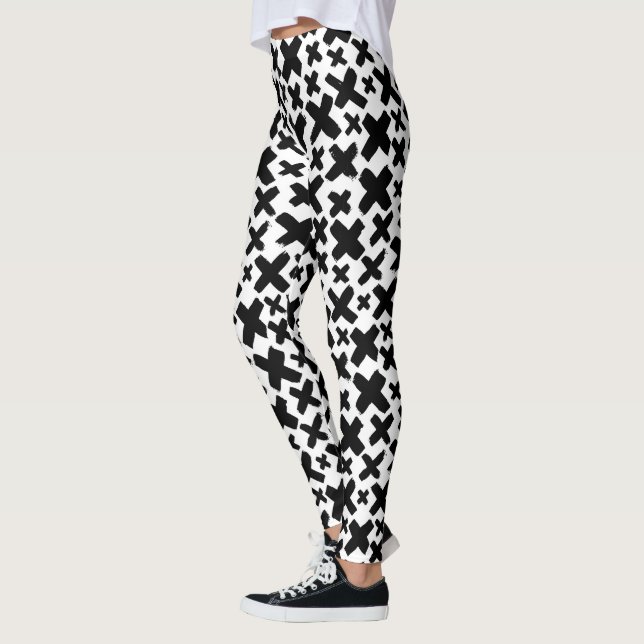 Black Paint Splash Pattern Leggings (Left)