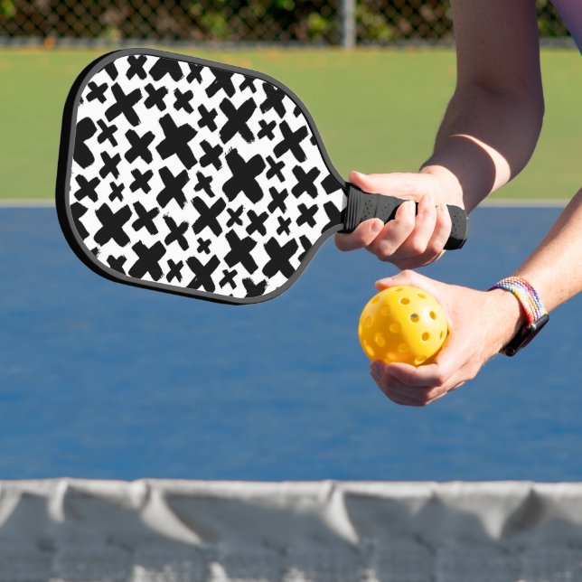Black Paint Splash Pattern Pickleball Paddle (Insitu)