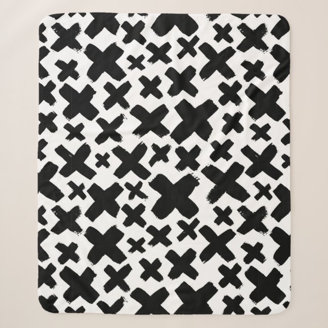 Black Paint Splash Pattern Sherpa Blanket (Front)