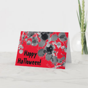 Black Paint Splatter Halloween Folded Holiday Card