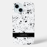 Black Paint Splatter Pattern | Add Your Name