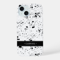 Black Paint Splatter Pattern | Add Your Name