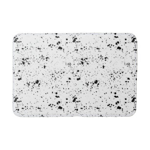 Black Paint Splatter Pattern Bath Mat
