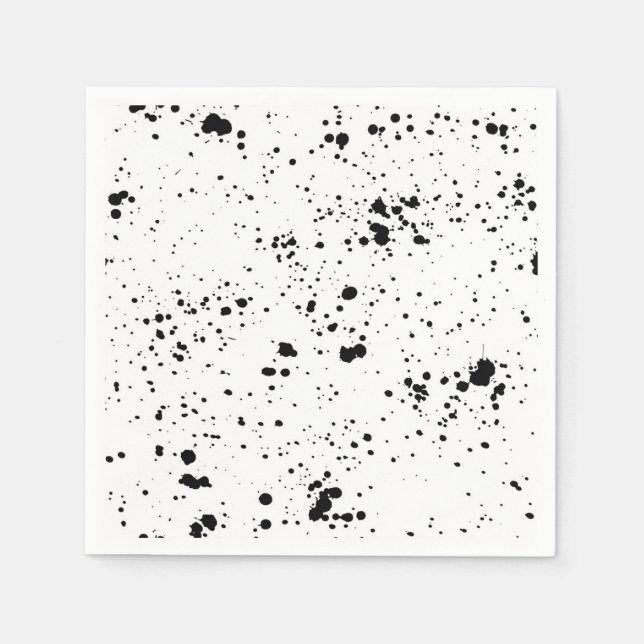 Black Paint Splatter Pattern Napkin (Front)