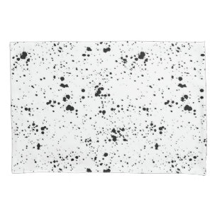 Black Paint Splatter Pattern Pillowcase