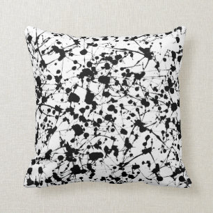 Black Paint Splatter Pillow