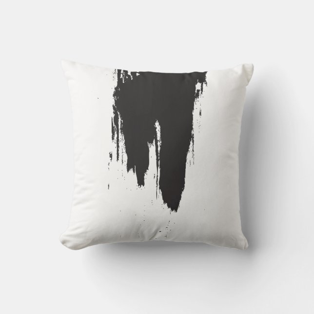 Black Paint Stroke Minimal Cushion (Front)