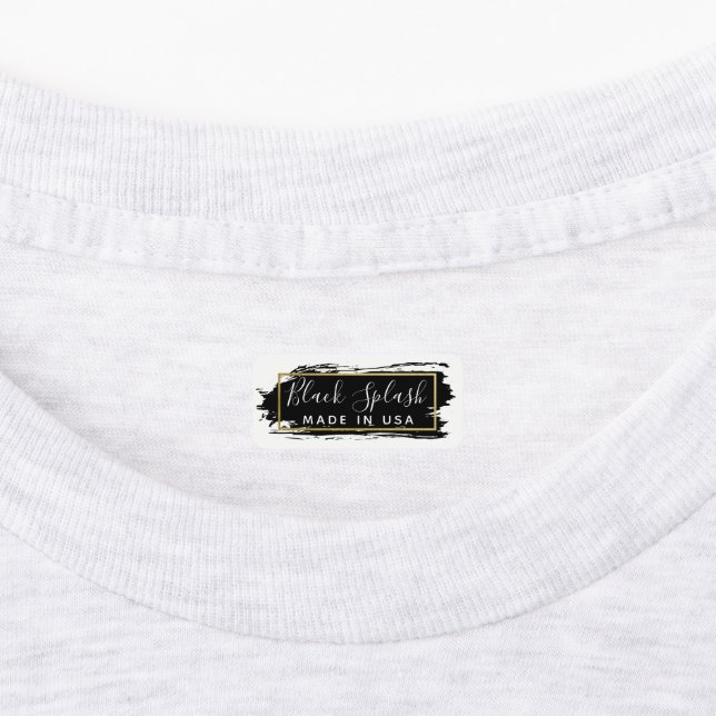 Black Paint Stroke & Modern Gold Geometric Clothes (Affixed)