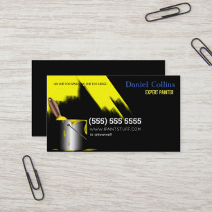 Black Painter Paint Brush Business Card