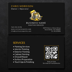 Black Painter Services QR Code Business Card