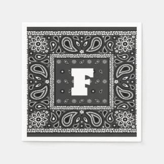 Black Paisley Bandanna Birthday Hip Hop Rap Scarf Napkin