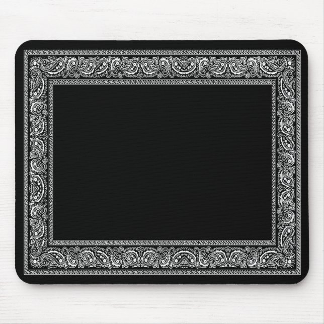 Black Paisley Bandanna Mouse Pad (Front)