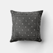 Black Paisley Design Pillow (Back)