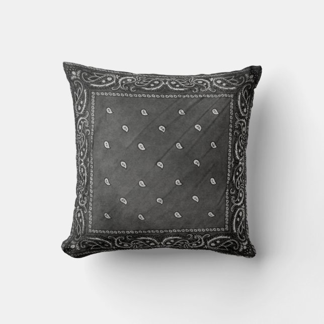 Black Paisley Design Pillow (Front)
