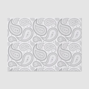 Black Paisley Pattern on White Tissue Paper