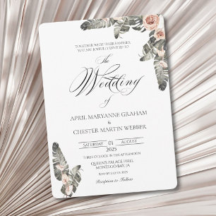 Black Palm Romance Wedding Invitation