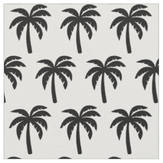Black Palm Tree Fabric