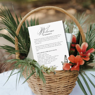 Black Palm Wedding Itinerary Card