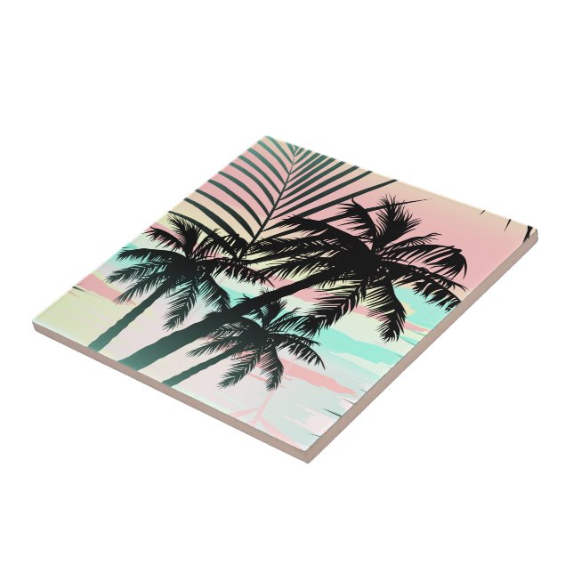 Black palms at sunset tile (Side)