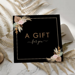 Black Pampas Grass Dried Palm Floral Beauty Salon  Square Business Card