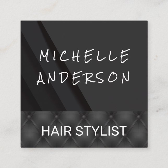 Black Panel Background | Black Upholstered Panel Loyalty Card (Front)