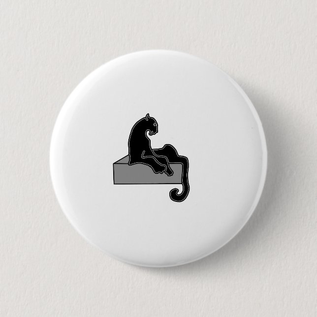 black Panther 6 Cm Round Badge (Front)
