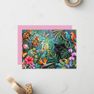 Black Panther Africa Cheerful Collage Style Jungle Card
