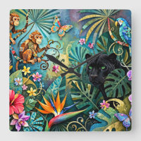 Black Panther Africa Cheerful Collage Style Jungle