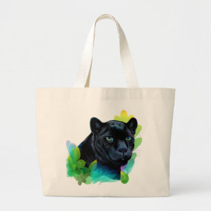 BLACK PANTHER and BLENDING JUNGLE Large Tote Bag