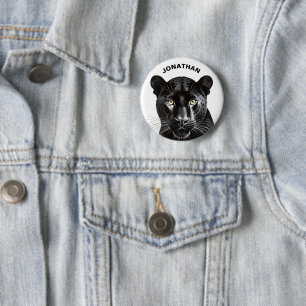 Black Panther Animal Cool Personalized Name 6 Cm Round Badge