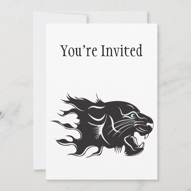 Black Panther Blue Eyes Invitation (Front)