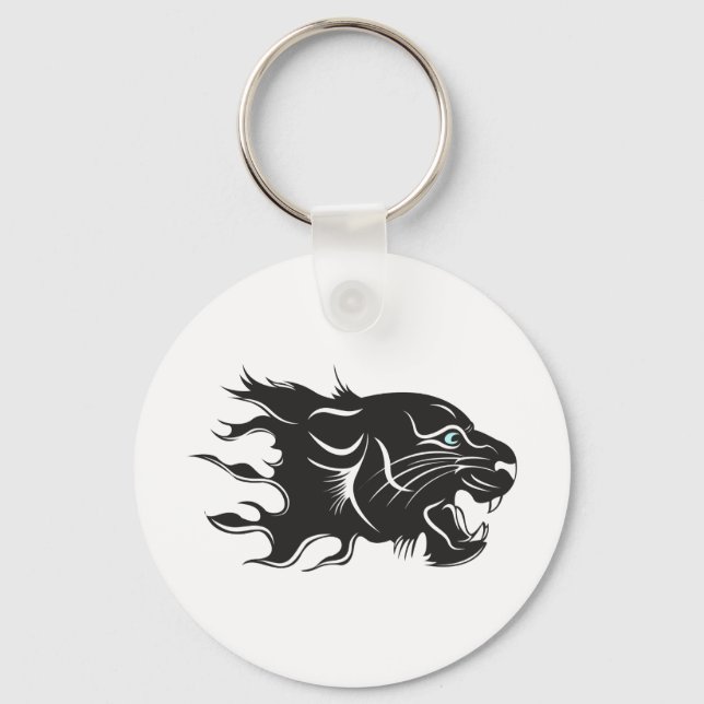 Black Panther Blue Eyes Key Ring (Front)