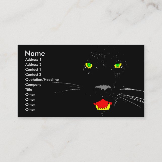 Black Panther Business, Profile Card (Front)