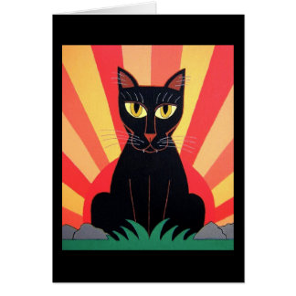 Black Panther Cat Card