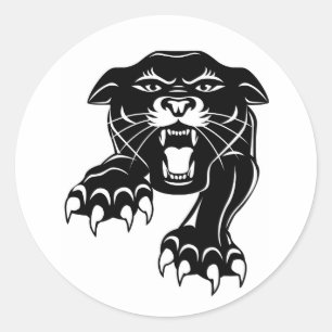 Black panther classic round sticker