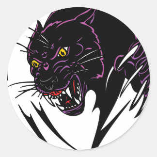 Black panther classic round sticker