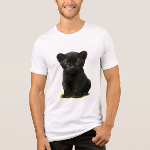 Black Panther Cub with Big Eyes Tri-Blend Shirt