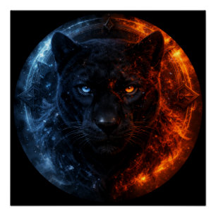 Black Panther – Fire & Ice Mystical Animal Fanta Poster