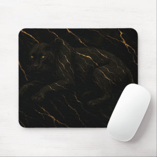 Black Panther Gold Marble Art Mouse Pad
