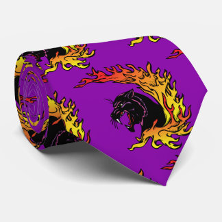 Black Panther Head Flames Sports Football Necktie